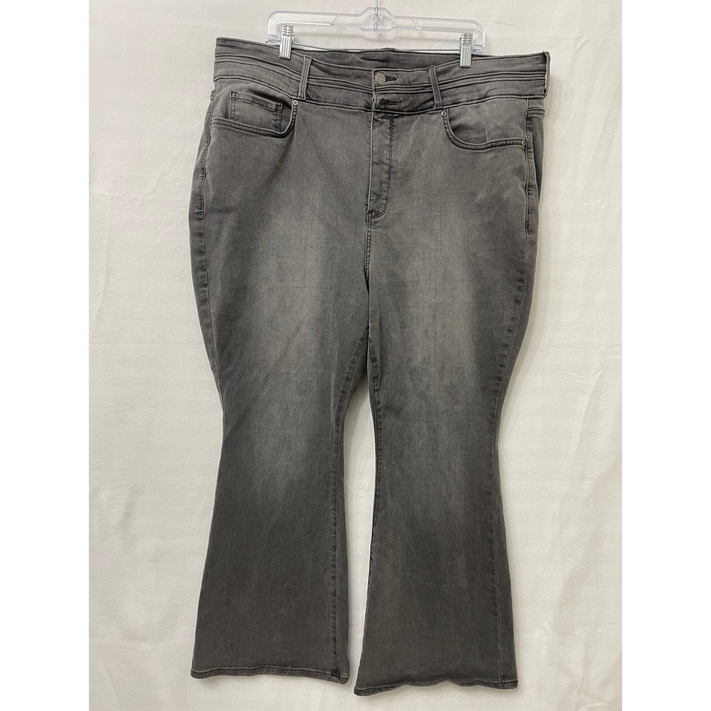 NYDJ Flare Jeans size 22W Gray High Rise Stretch Denim Comfy